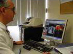 Dr Carlos Dolz reviewing endoscopy images