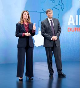 Bill and Melinda Gates making presentation to US policy makers