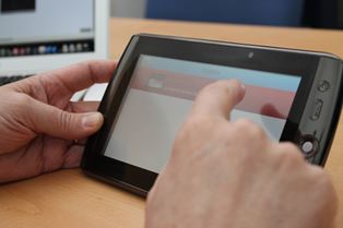 The medication management app on a tablet PC
