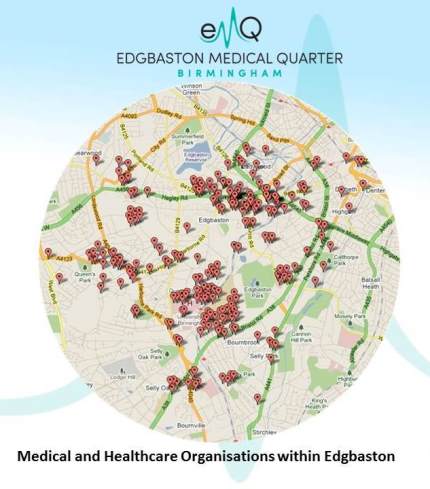 Medical and healthcare organisations in Edgbaston. Source: Jayne Herrity, Calthorpe Estates